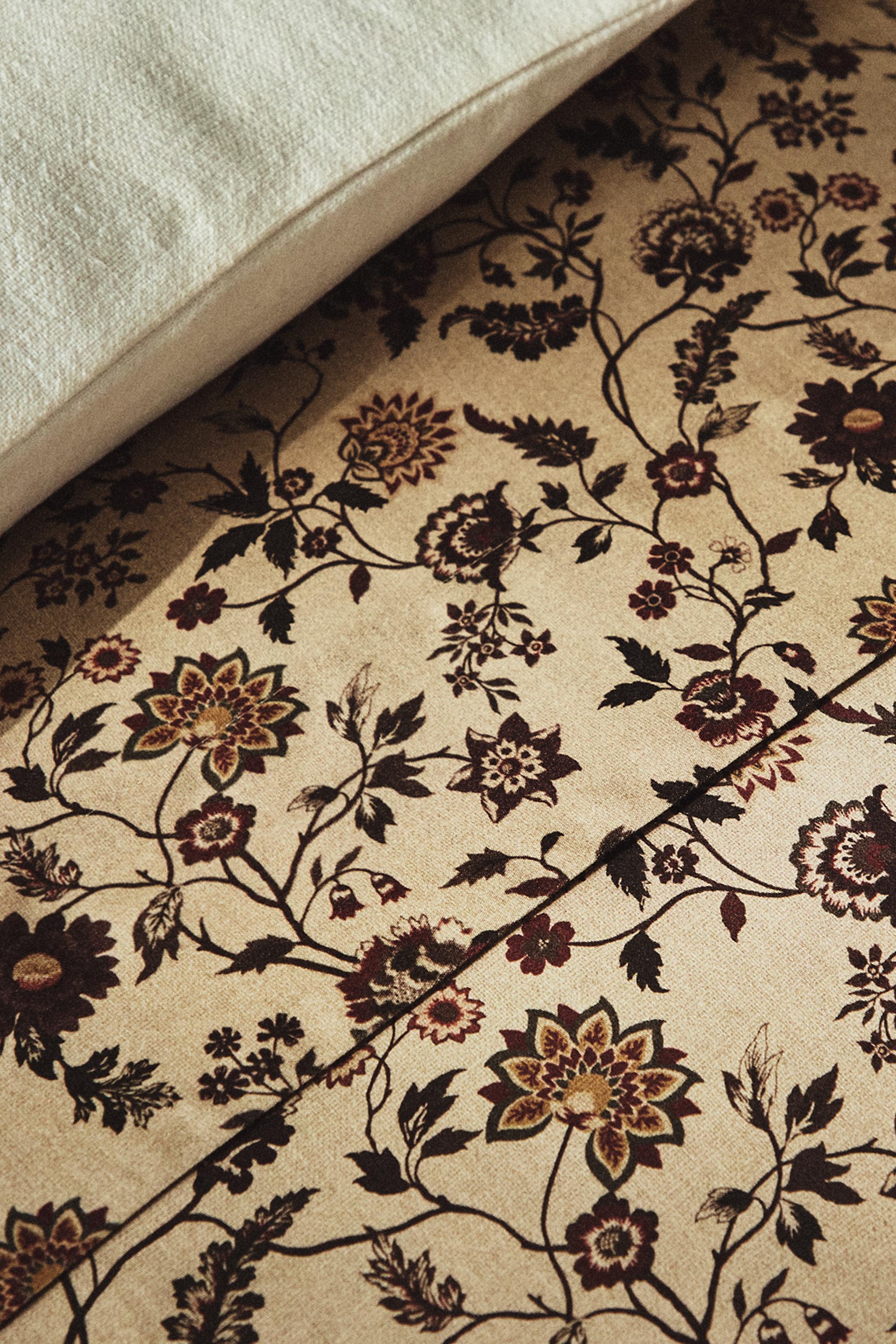 FLORAL PRINT SATEEN FLAT SHEET